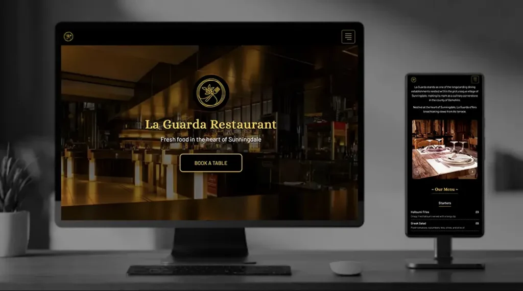 Bespoke designed, WordPress website for a Restaurant in Ascot, Berkshire, UK